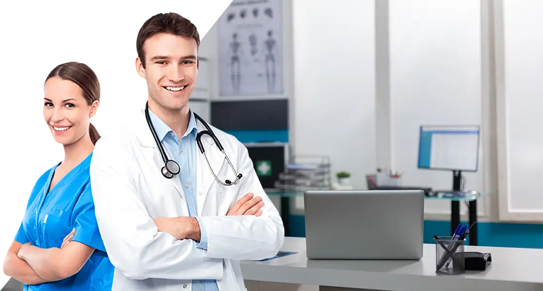 imagen ilustrativa de dos médicos